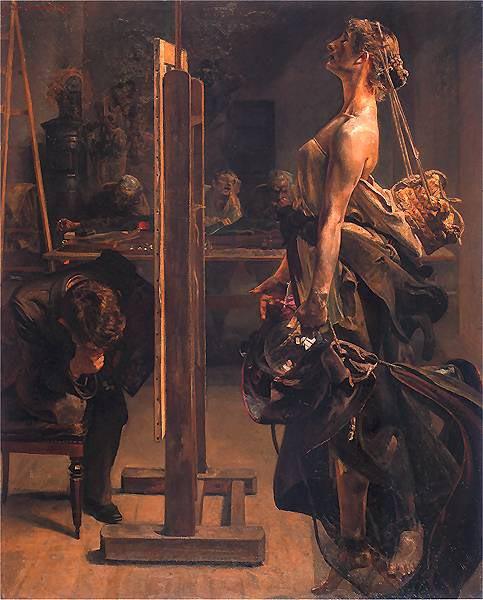 Jacek Malczewski Painter's inspiration. China oil painting art
